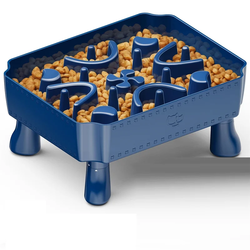 TAIGH-Slow Feeder Dog Bowls,2 In 1 Dog Puzzle Slow Feeder For Large Breed, Maze Elevated Dog Food Bowl Anti-Choking
