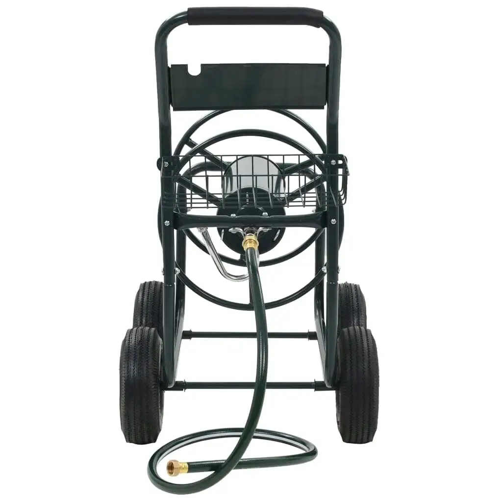 Steel Garden Hose Trolley with 1/2 Hose Connector - 246.1ft Capacity for Easy Storage