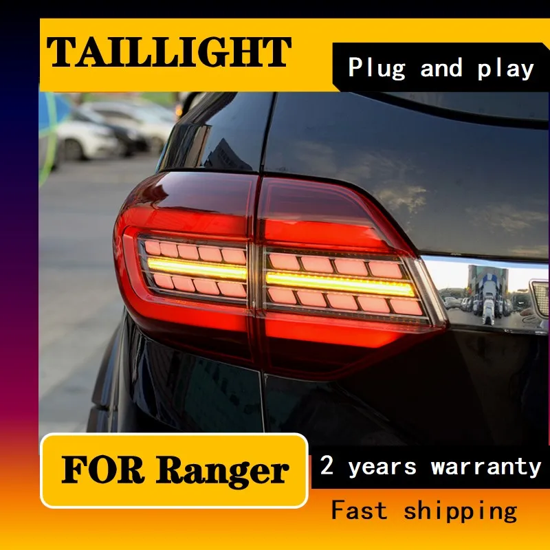 Car Styling For Ranger Everest 2016-2021 Endeavour LED Taillight Rear Fog Lamp Turn Signal Light Highlight Reversing and Brake