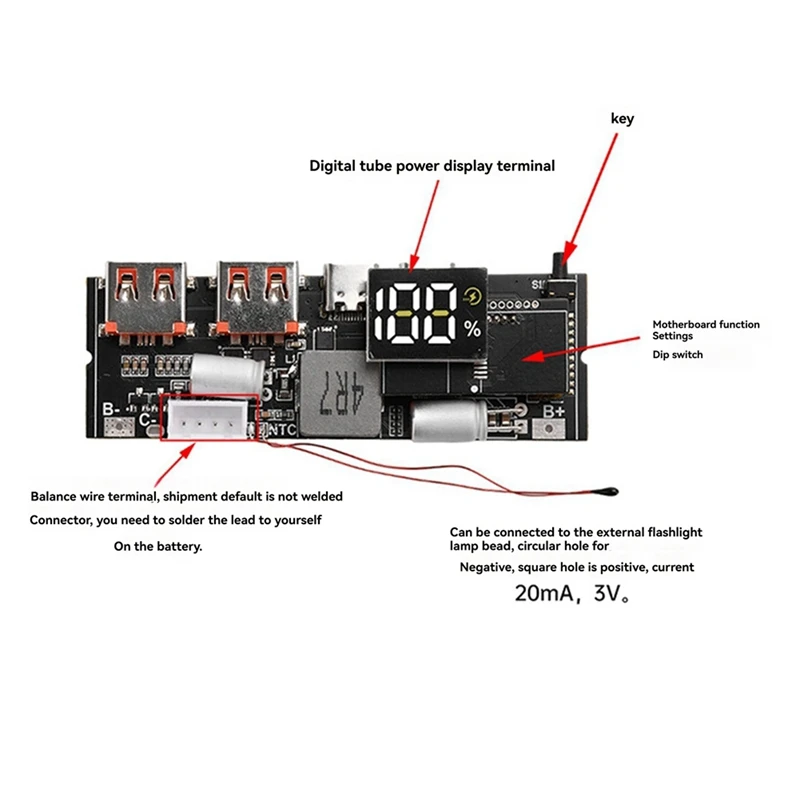 Power Bank Charging Module Power Bank Double TYPE C Port Two Way Mobile Power