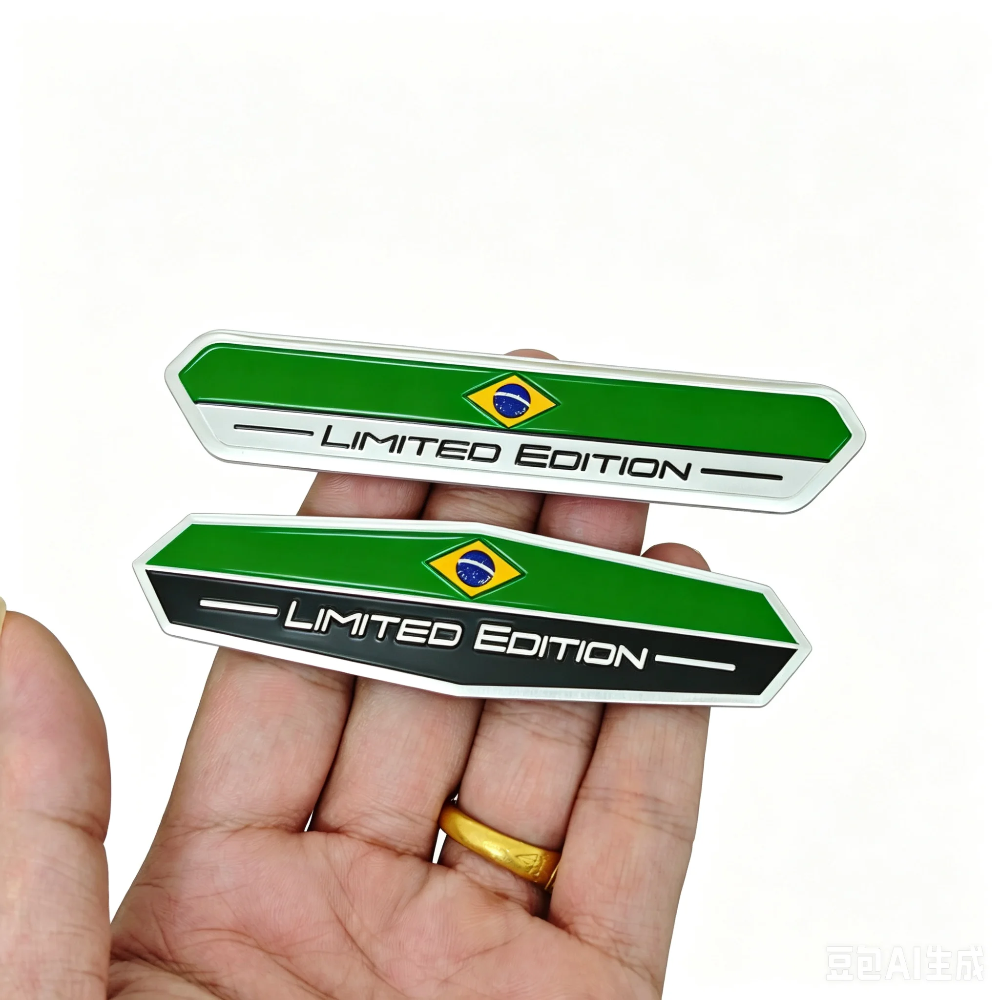 Brazil Flag Aluminum Motorcycle Decal Limited Edition Motorcycle Emblem Compatible with Honda Yamaha Xinyuan Hualian BMW Harley view 4