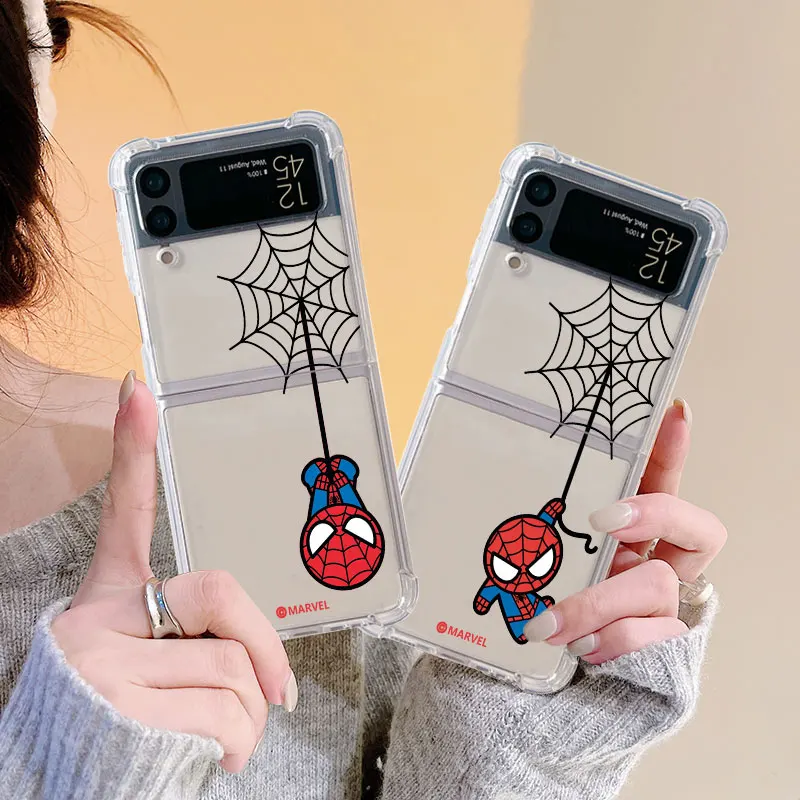 Silicone Back TPU Case Coque for Samsung Galaxy Z Flip 3 5G Z Flip 4 Flip4 Flip3 ZFlip5 zflip Z Flip5 Marvel Spiderman Hero