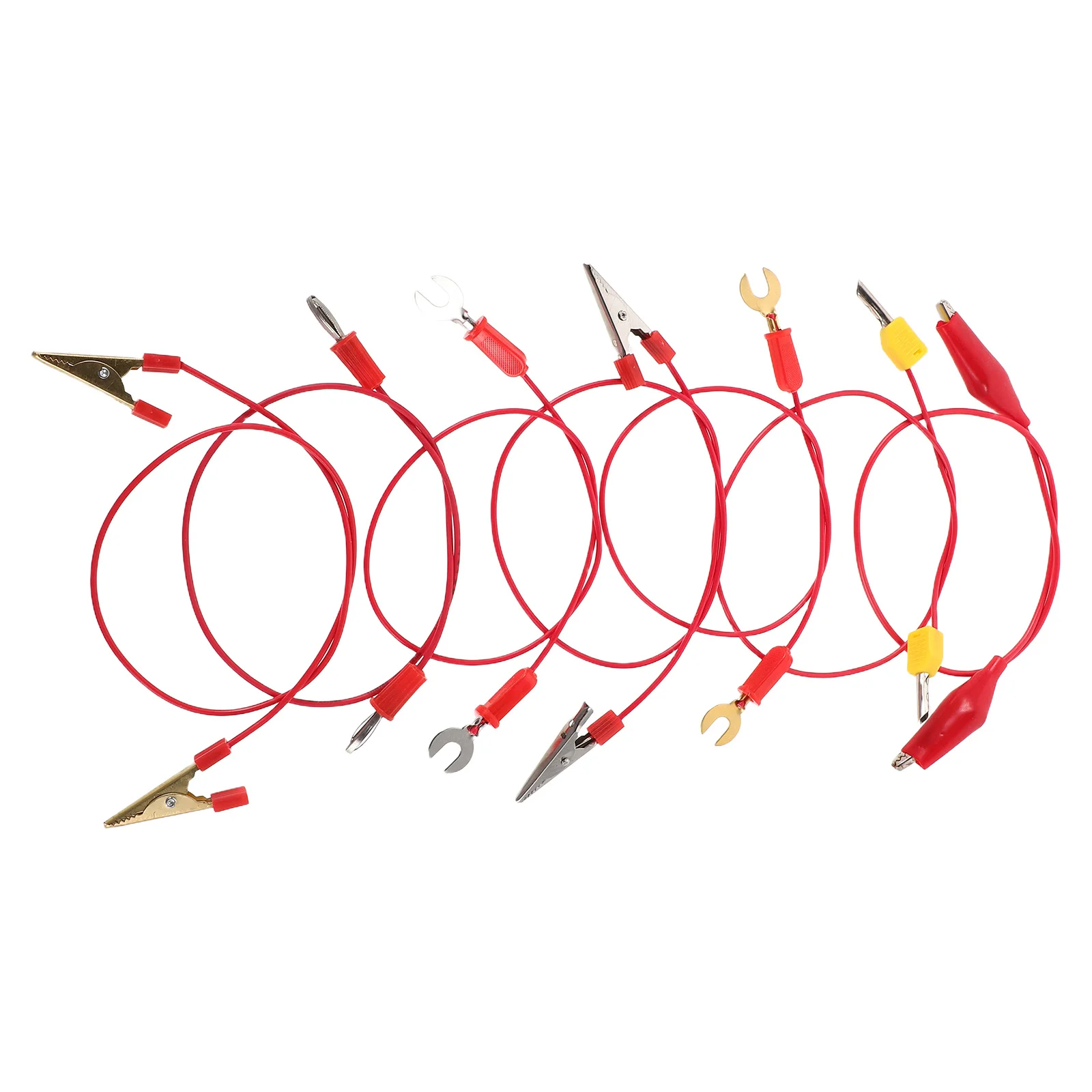 7 peças de fio de laboratório plugue banana cabos de teste para kit de conexão de circuito de experimento de física cabos de teste elétrico, circuito científico