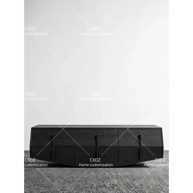 Medieval Minimalist Solid Wood Chest Decorative Cabinet Modern Simple Living Room Home Advanced Storage Cabinet