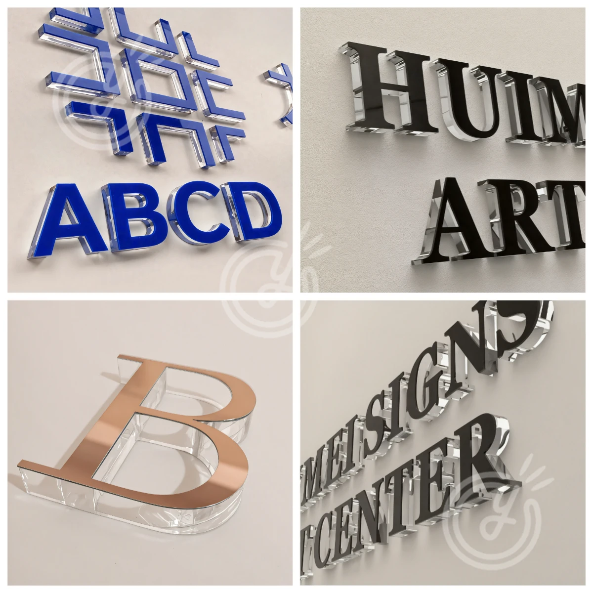 مخصص الاكريليك الأعمال لافتات شخصية الأعمال الإعلان شعار الجدار 3D رسالة مخصصة الاكريليك حقيبة محور تسجيل الرسالة