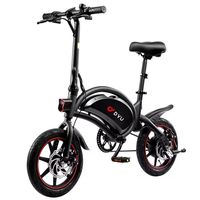 DYU D3F Folding E-Bike 250W Motor 36V 10Ah Li - ion Battery 14 Inch Tires 240W 10Ah Battery Max Speed 25 km/h Up To 45km Range