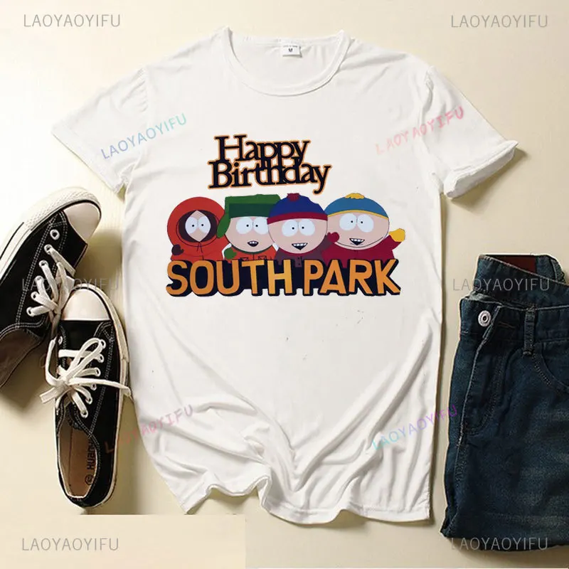 تي شيرت مطبوع عليه رسوم كرتونية من جنوب بارك ، كارتون لطيف ، قميص برقبة دائرية ، قميص بأكمام قصيرة ، ملابس الشارع الفكاهية ، الصبي البدين الصغير ، الصيف #3