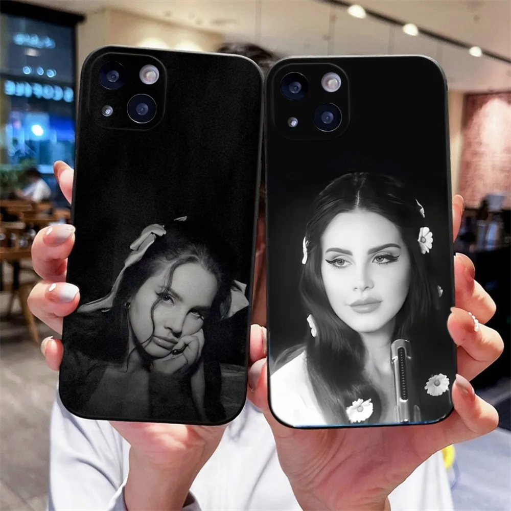 Singer L-Lana Del R-Rey Phone Case For iPhone 14,13,12 Mini 11 Pro XR,X,XS,MAX 6S,7,8 Plus Silicone Cover Soft black