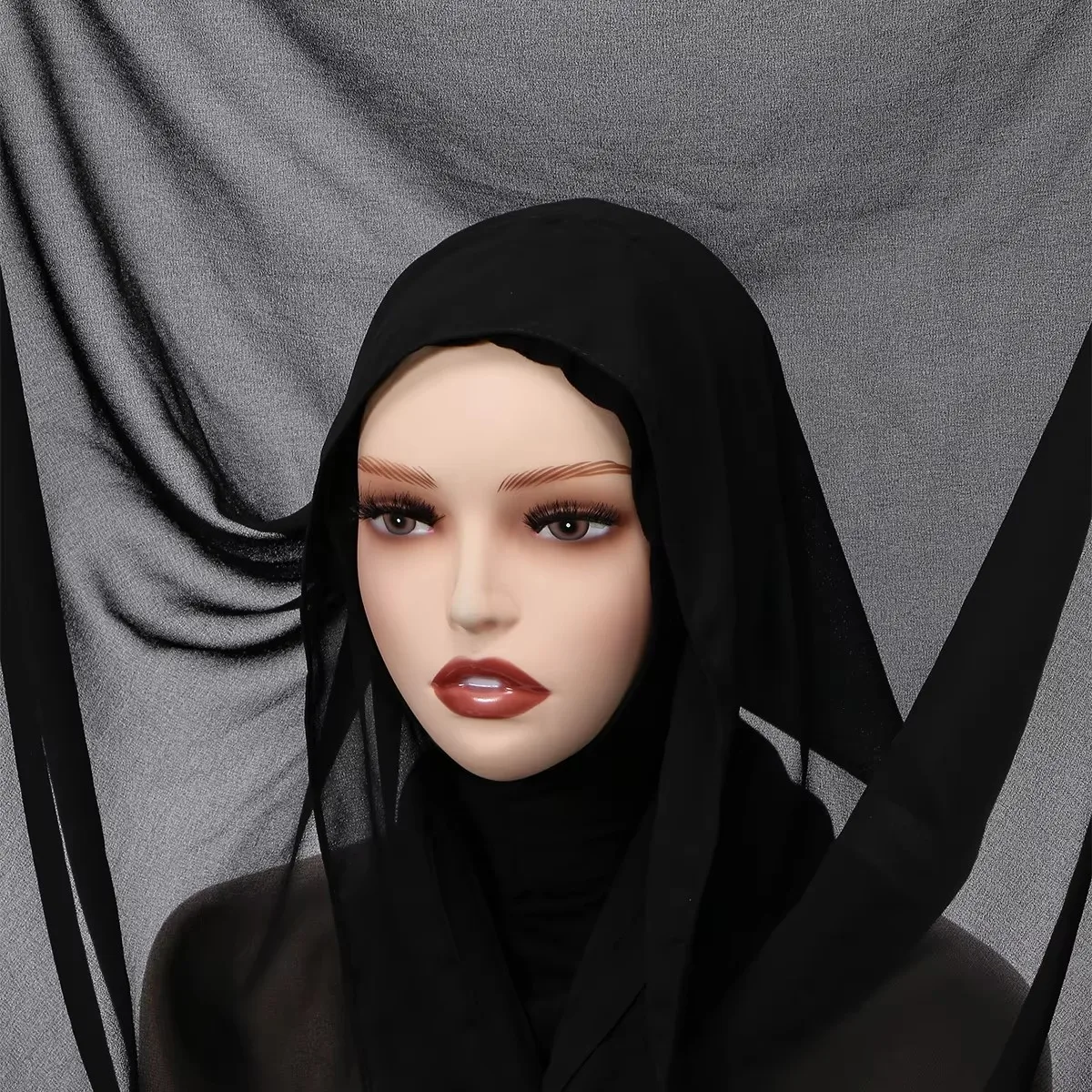 

New Instant Chiffon Hijab With Magnetic Buckle Solid Color Woman Muslim Hijab Scarf Islamic Turban Fashion Headband Shawl Wrap