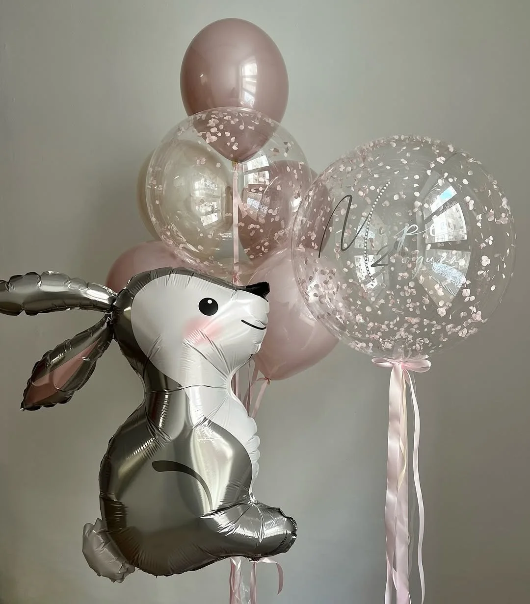 1set Cartoon Tier Kaninchen Matte Bär Weiße Wolke Folie Ballon Set Geeignet für Geburtstag Hochzeit Festival Party Dekoration geschenke