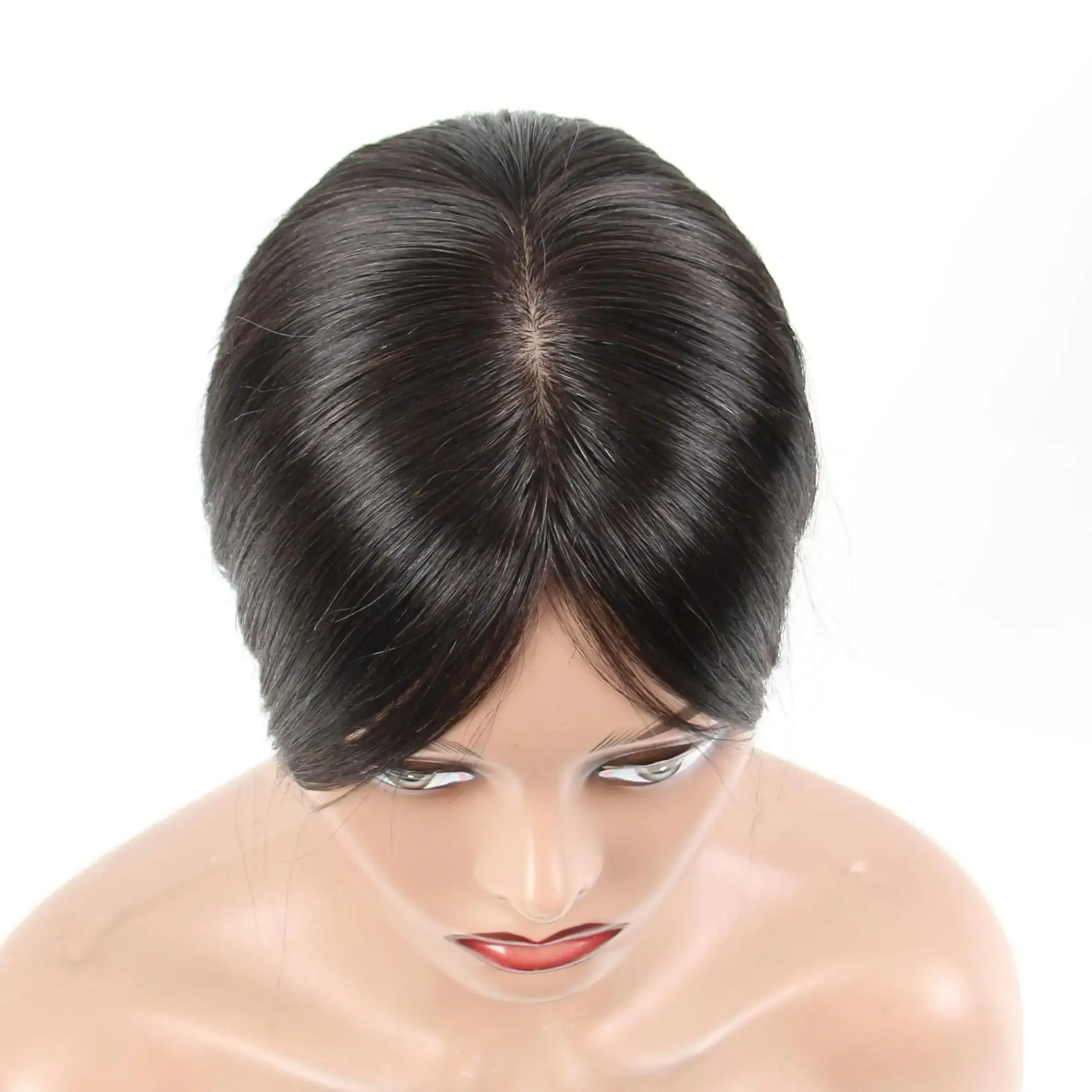6*6 Glueless Wigs with Baby Hair Brazilian Silky Straight Silk Base Human Hair Wigs 24 Inch 180% Density Natural Looking U Part
