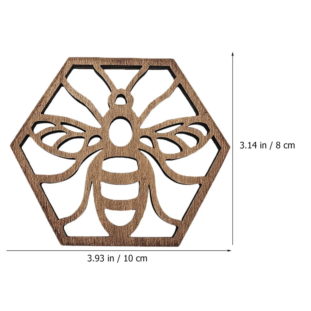 

10pcs Honeycomb Wooden Coasters Wall Pendants Decorative Cup Mats For Tableware Cushion Mug Placemat Coffee Coaster Home Kitchen