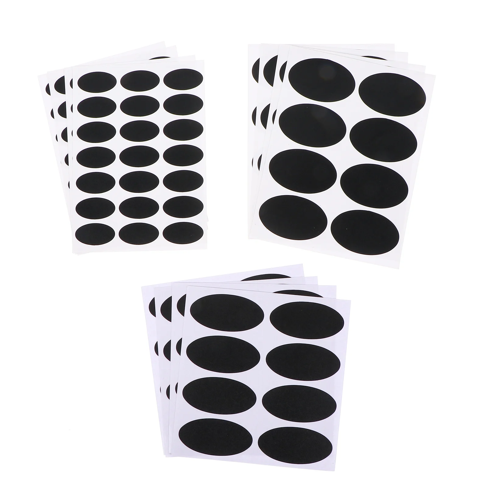 

148 Pcs Seasoning Bottle Labels Black Matte Caviar Oval Stickers for Kitchen Spice Jars 21 Small 8 Medium 8 Large Sheets Self