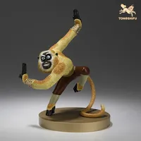 Copper Craft Chinese Cartoon Film Kung Fu Panda Animal Figurines Master Monkey Sculptures Ornament Desktop Decor Art Collection