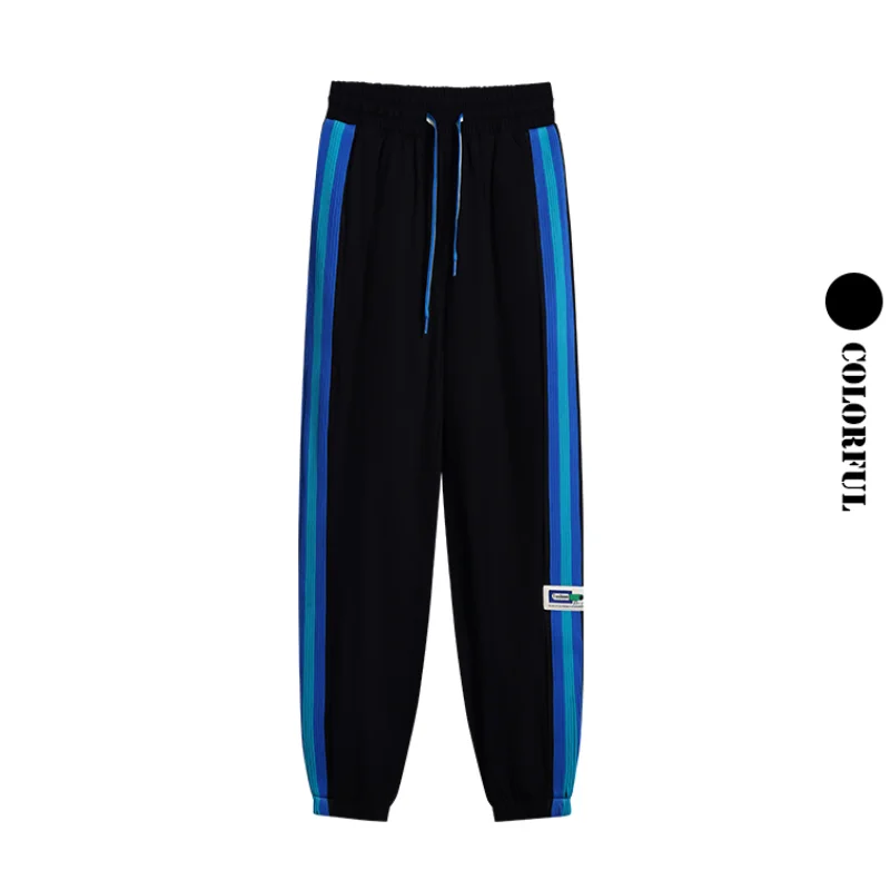 กางเกงวอร์มผู้หญิง DRUR ระบายอากาศได้ดี มีเชือกผูก เอวยางยืด สีตัดกัน สไตล์ลำลอง มีกระเป๋า เหมาะสำหรับออกกำลังกาย ชุดออกกำลังกาย