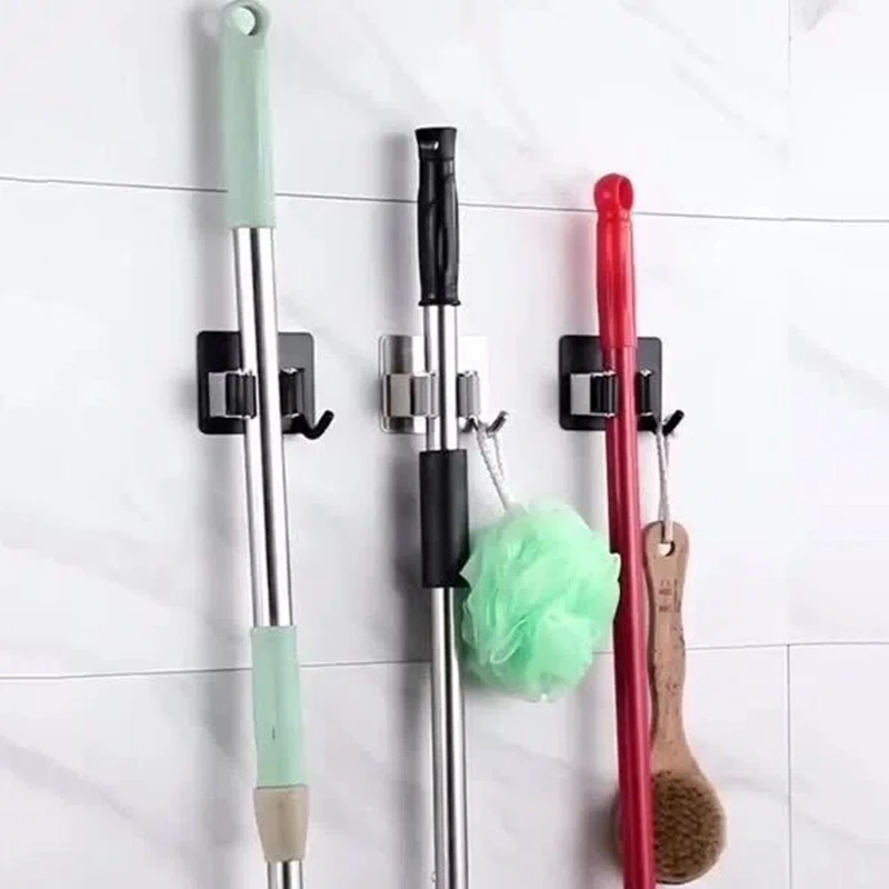 Mehrzweck-Haken, selbstklebend, zum Aufhängen an der Wand, Mopp-Rack, Besenaufhänger, Haken für Küche, Badezimmer, Organisation, Heim-Organizer, Zubehör ﻿ – Detail 13