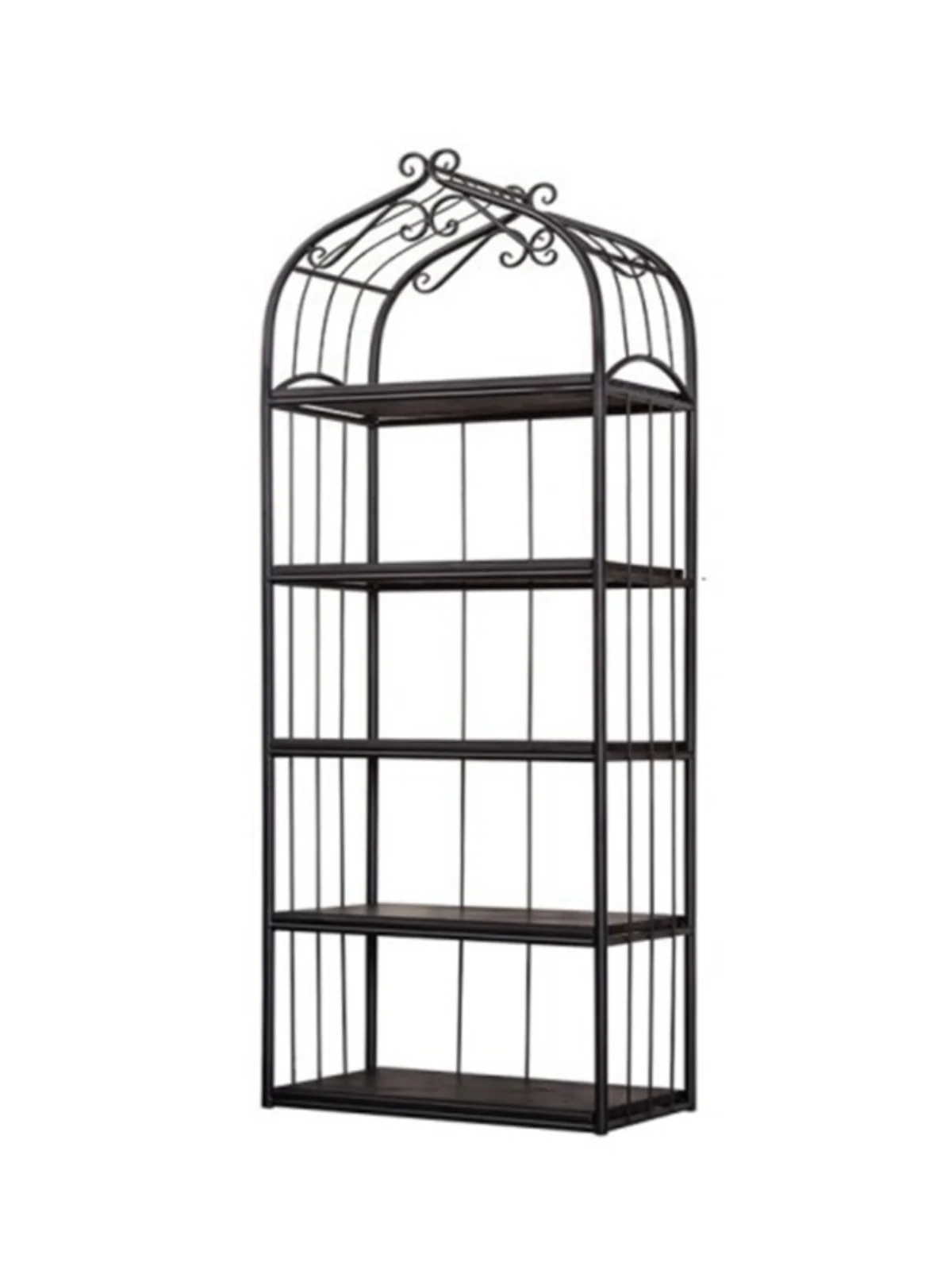Nordic wrought iron rack retro multi-layer storage rack solid wood laminate floor marble laminate
