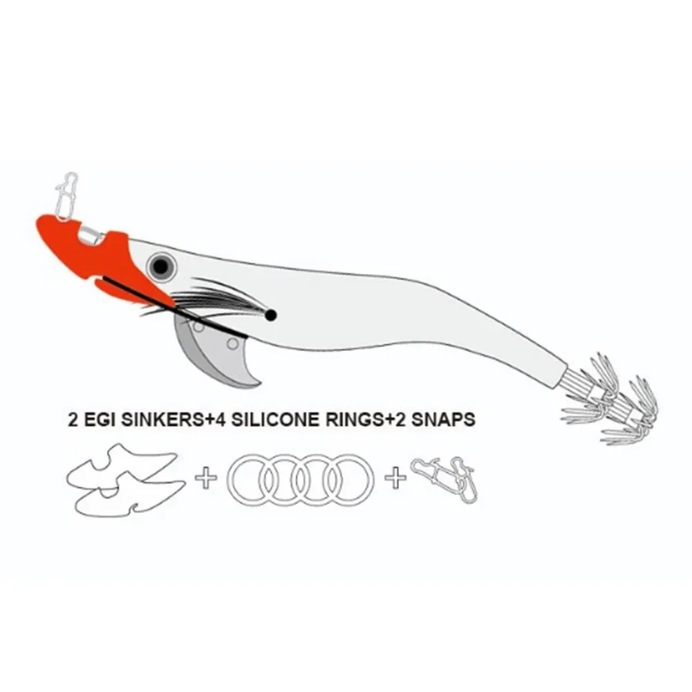 

2 Set Squid Jig Tip Sinker 10/15/20/25g Squid Jigs Tips Run Weight Fishing Wood Shrimp Counterweight Lead Sinker Accessories