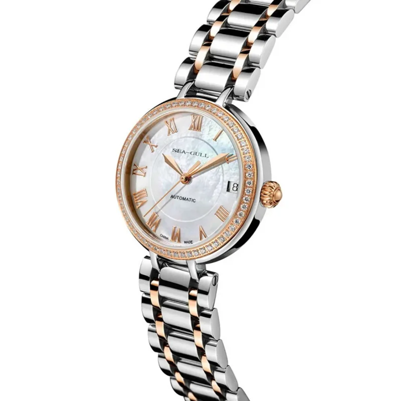 Seagull Reloj moda biały diamentowy zegarek damski Top marka luksusowy zegarek na rękę prosty damski zegarek do sukni Relogios Feminino 417L