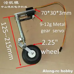 125-215mm przedni nos klęczący zestaw do lądowania i skręć z serwomechanizmem 12g odpowiednim do zdalnie sterowanych modeli części odrzutowiec RC EDF