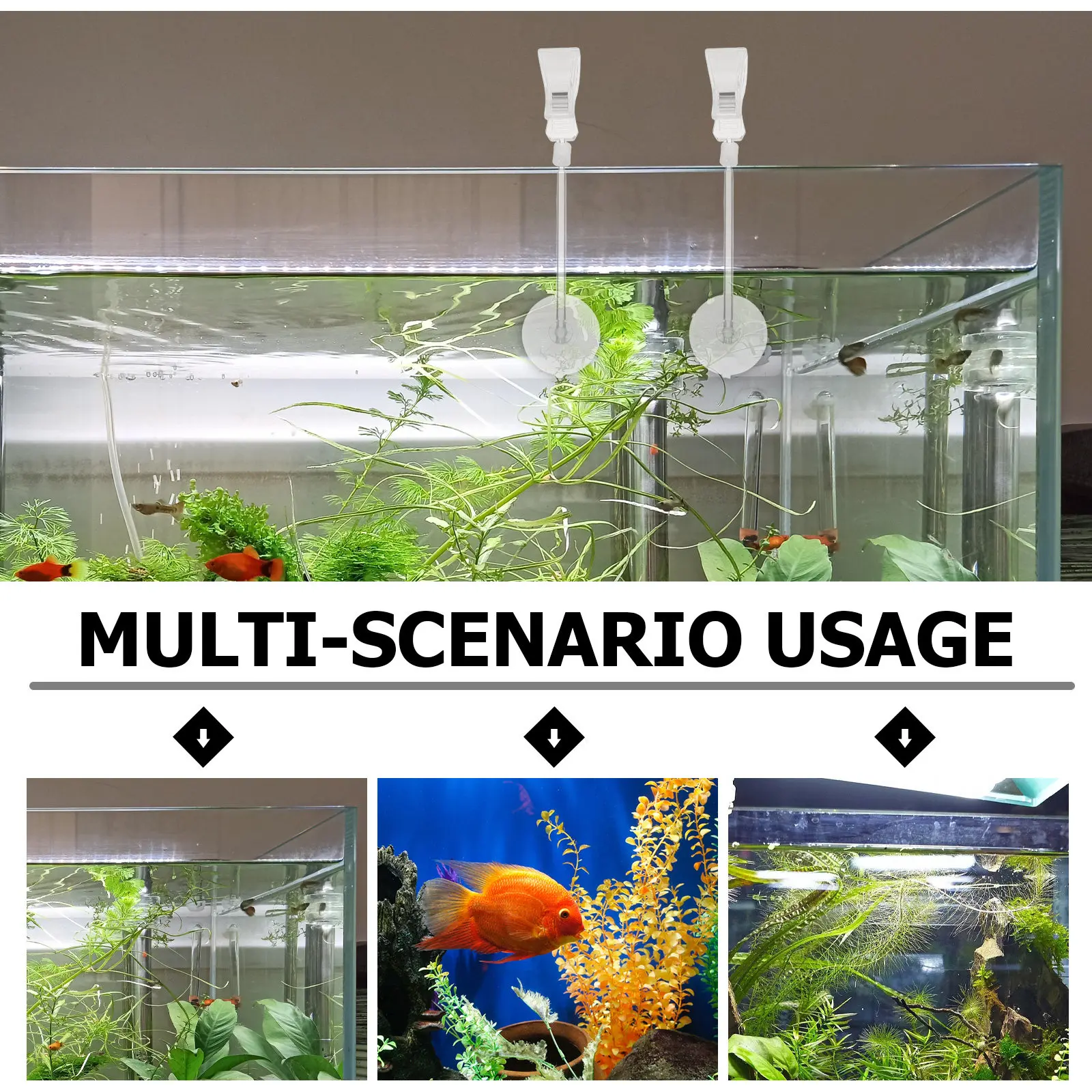 3Pcs Aquarium Suction Cup Clips Wide Mouth Anti Slip Fish Tank Accessories for Plants Food Hoses Adjustable Angle Suction Clip