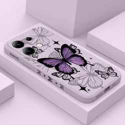 Flying Butterfly Phone Case For Xiaomi Redmi Note 14 13 12 12S 11 11S 10 10S 9 9S Pro Plus 4G 5G Liquid Silicone Cover