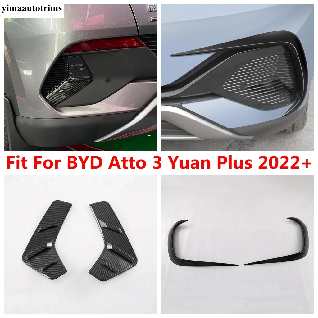 

Rear Fog Light Lamp Eyebrow / Front Bumper Air Intake Slat Strip Cover Trim For BYD Atto 3 Yuan Plus 2022 2023 2024 Accessories