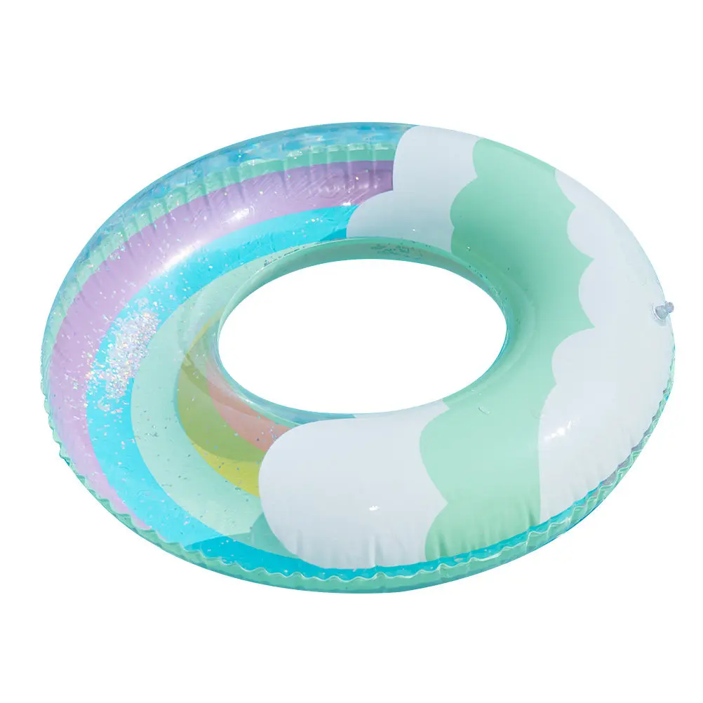 Sequin Design Swimming Ring Premium PVC Inflatable Pool Float Ring for Kids Adults Safe Smooth Skin Friendly Summer Water Fun