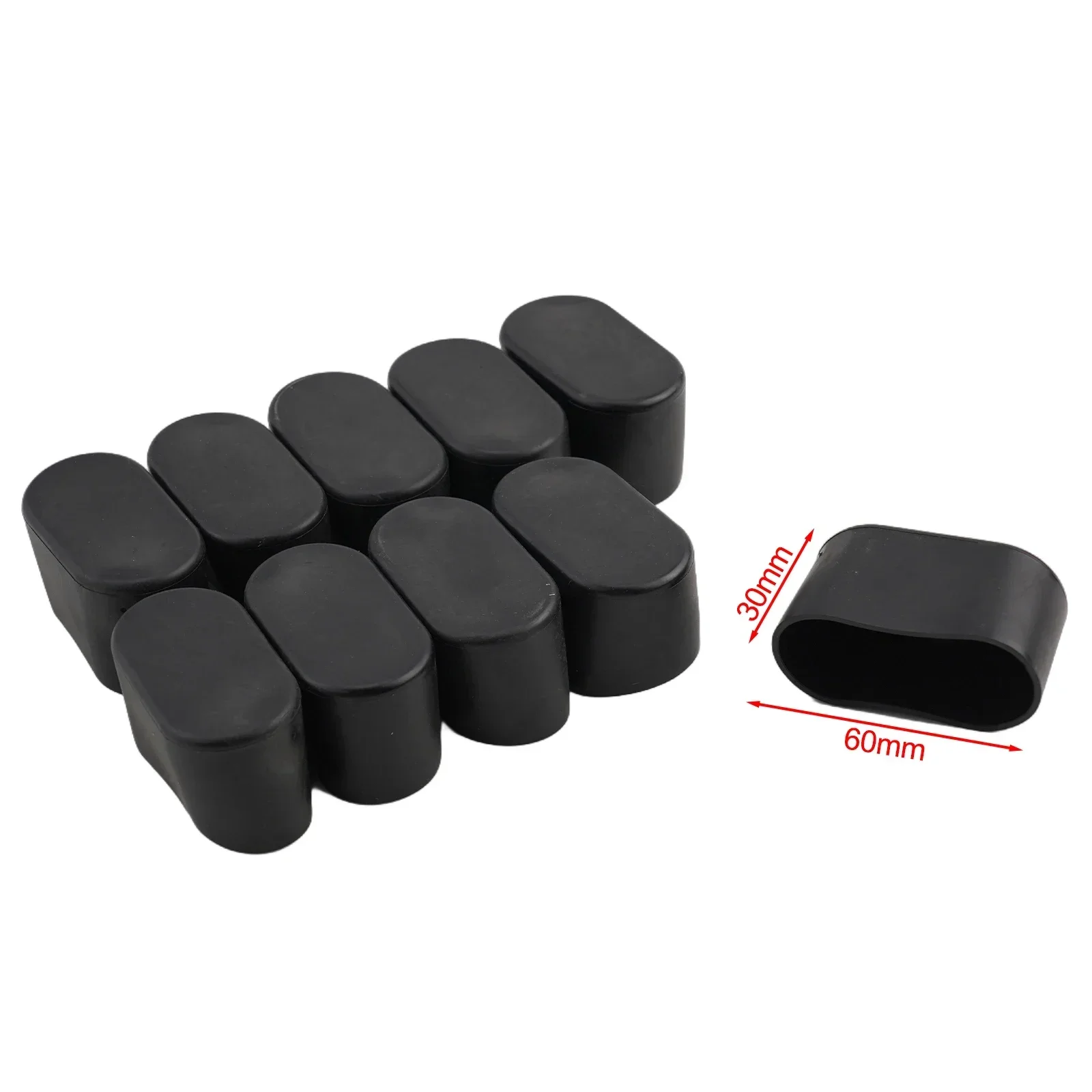 10 X Rubber Chair Leg Cap Oval Covers Furniture Table Feet Floor Protectors Non-slip Table Leg Pads Hot Sale