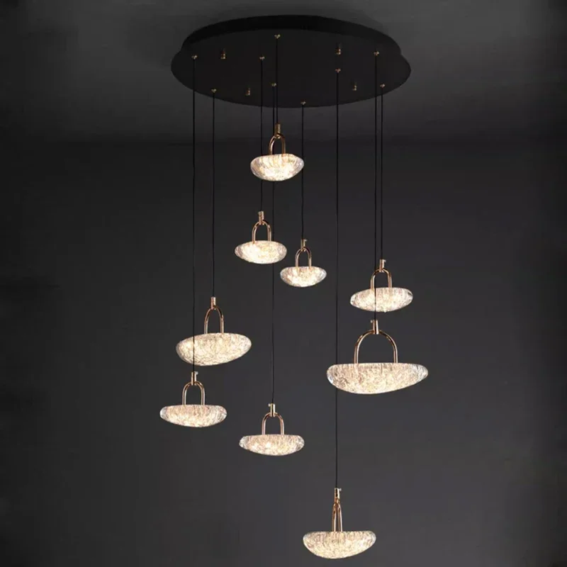 Creative Modern Art Pendant Lights Staircase Lights Villas High-End Restaurants Sparkling And Luxurious Pendant Lights