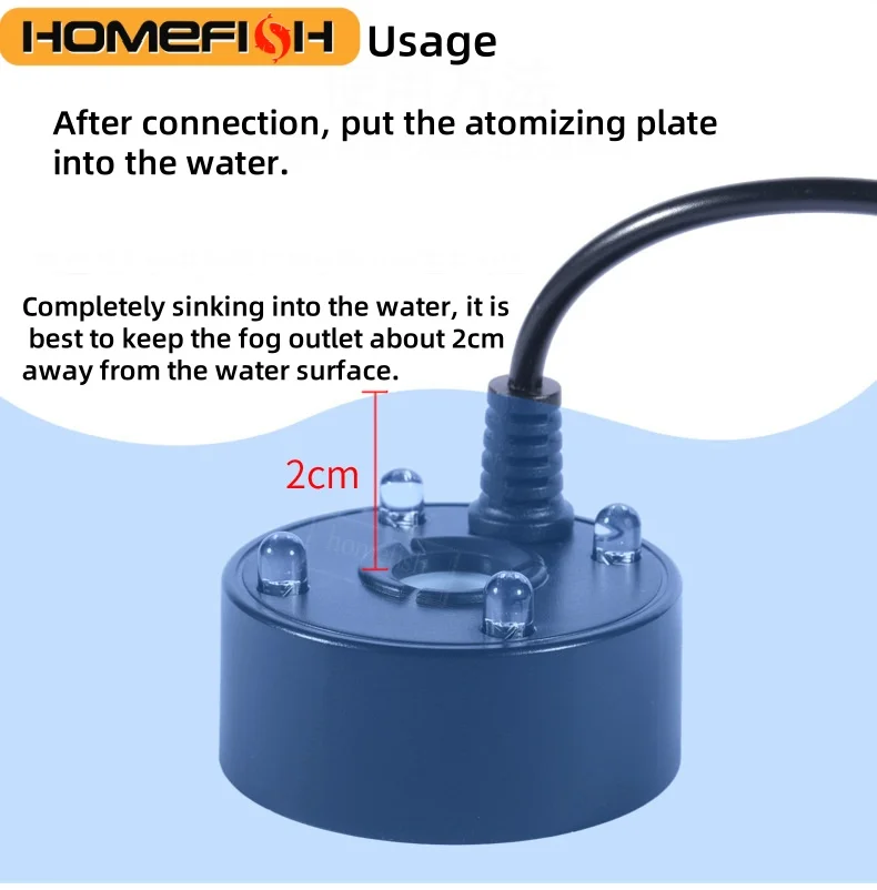 5V USB Mist Maker Fogger Nebulizer Water Fountain Fish Tank Pond Atomizer Head With 4 LED Colorful Lights