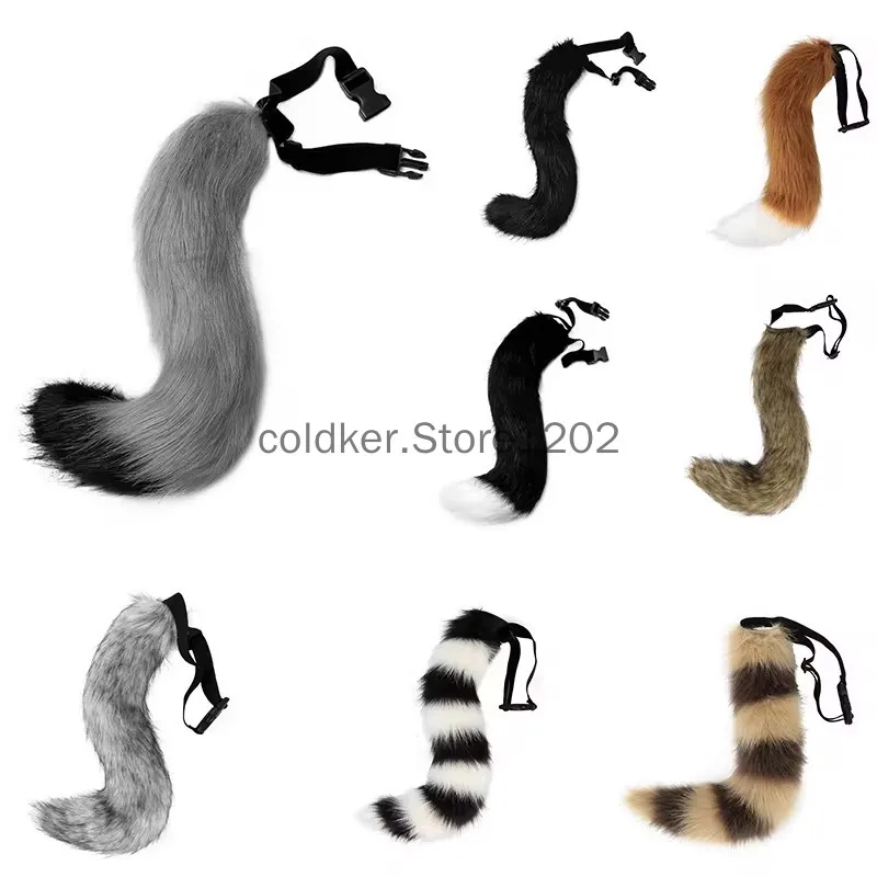 Costume Props Anime Animal Tail Cosplay Costumes Props Cat Fox Plush Tails Role Play Halloween Party Kawaii Accessories