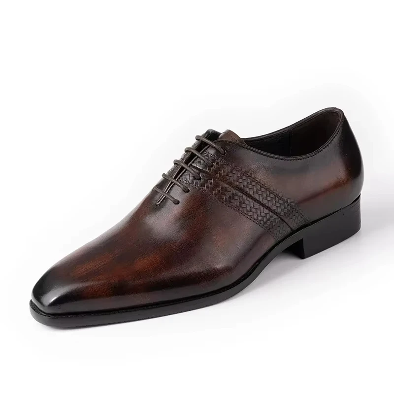 

Оптовая продажа высококачественных кожаных туфель итальянского дизайна, модные, ручной работы, на шнуровке, для делового стиля, из натуральной кожи.