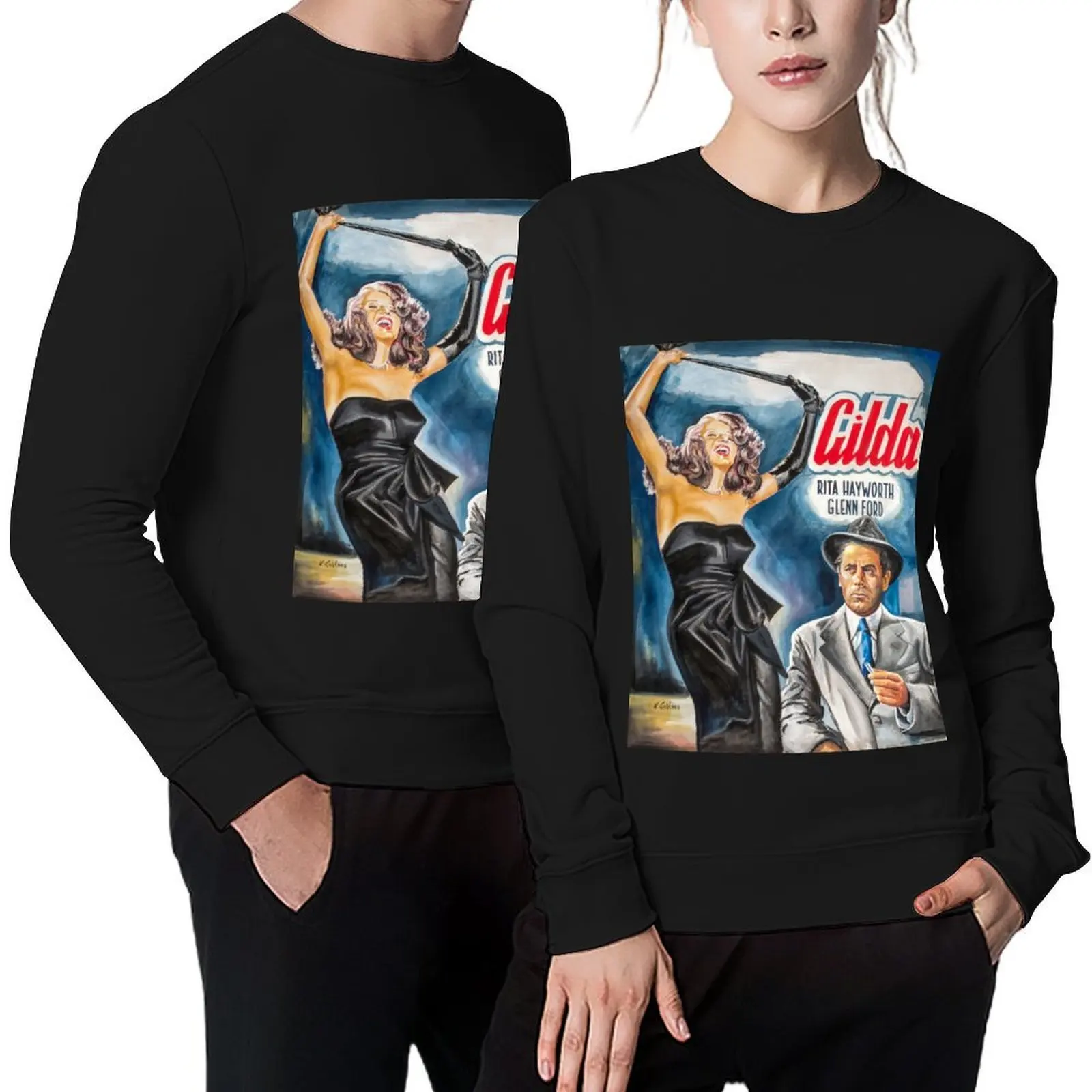 

Gilda, Rita Hayworth painting movie art poster Pullover men's sweat-shirt set blouse aesthetic clothing autumn sweatshirts men