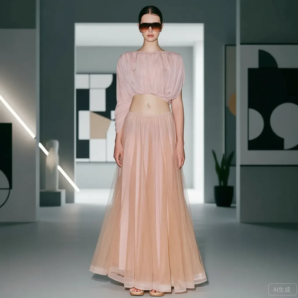 

Прозрачная юбка из органзы с высокой талией длиной до пола, мягкая розовая телесная без карманов, невидимая молния, идеально подходящая для летней вечеринки, большие размеры