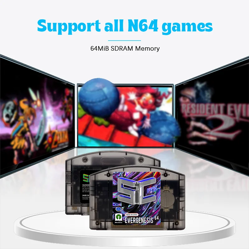 SC64 مفتوح المصدر بطاقة الألعاب 5000 في 1 N64 لعبة خرطوشة لنينتندو 64 بطاقة الألعاب الحرة TF بطاقة التوافق دعم 64DD لعبة