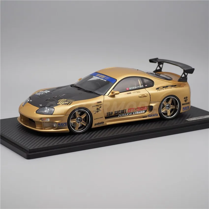 โมเดลรถจำลอง IG 1:18 TOP SECRET GT300 Supra A80 สีทอง IG3743 JDM รุ่นลิมิเต็ดอิดิชั่น ทำจากเรซิ่นและโลหะ ของเล่นสะสม