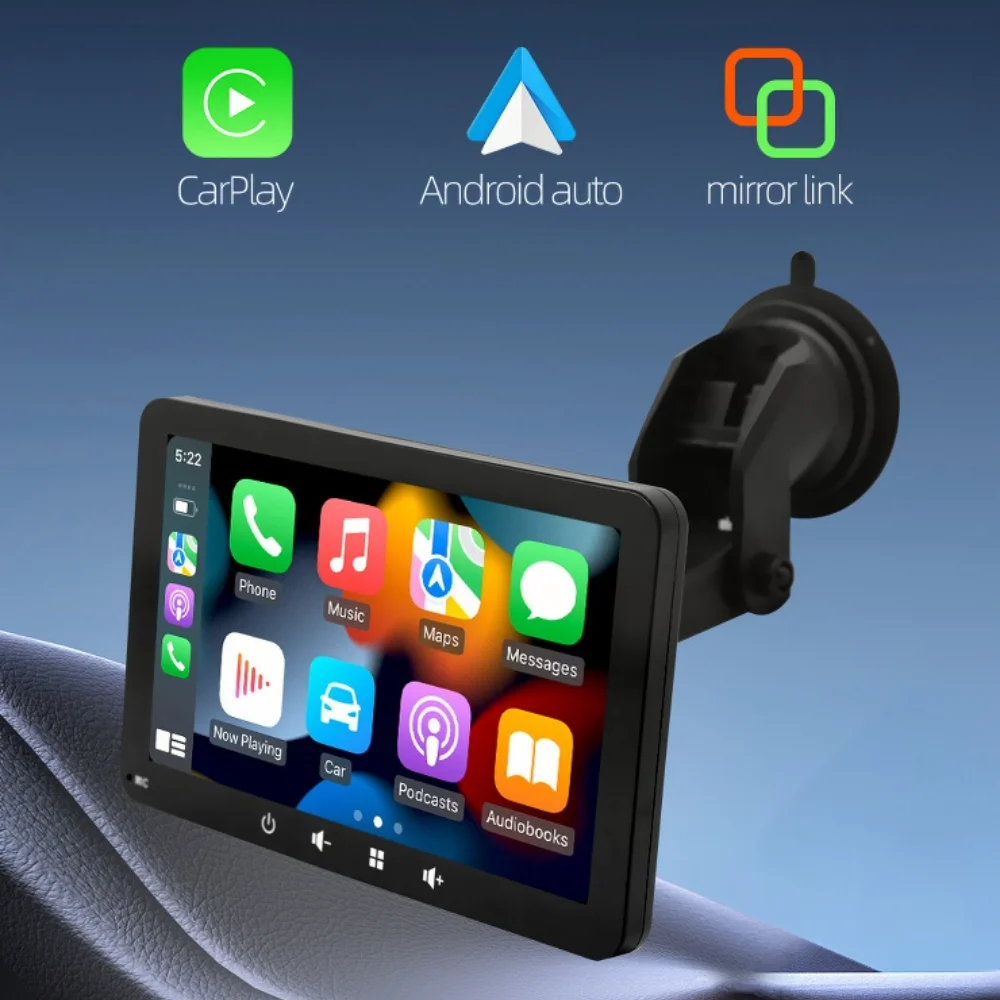 

Универсальный портативный автомобильный мультимедийный плеер: большой сенсорный экран 7/10,26 дюйма, беспроводной CarPlay/Android Auto, GPS, резервная камера для Un