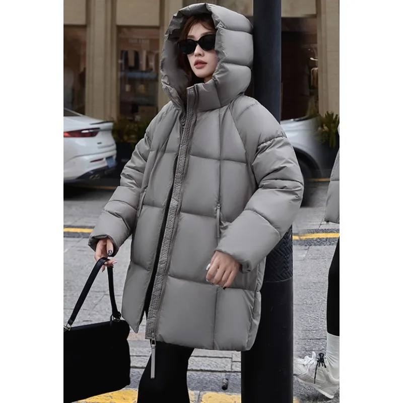 

Padded Women's 2025 New Medium and Long Down Padded Women's Thickened Padded Jacket Winter Hooded Jacket