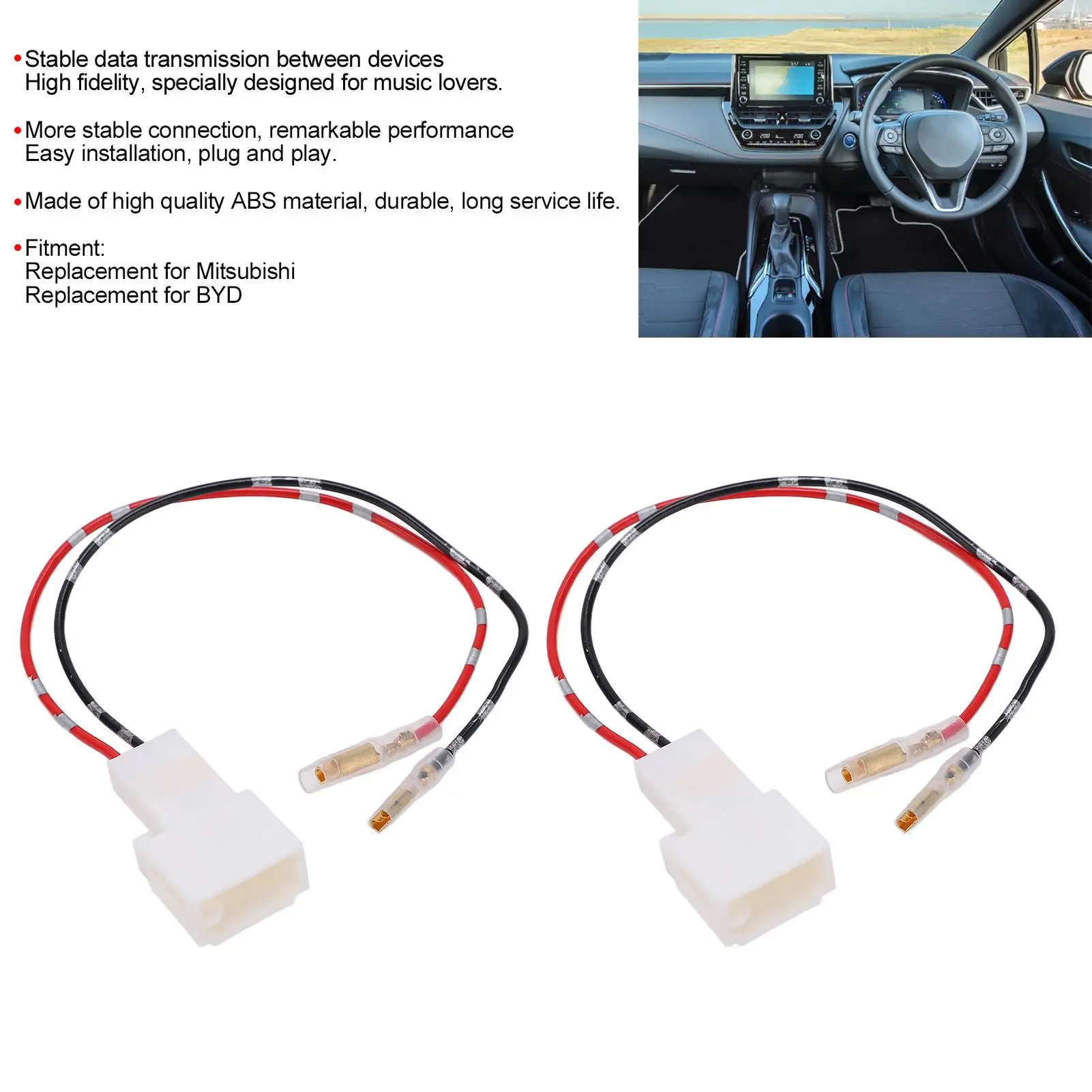 لسيارة مكبر للصوت كابل عالية الدقة نقل البيانات سلك مكبر الصوت دائم للسيارة لعشاق الموسيقى استبدال ل #2