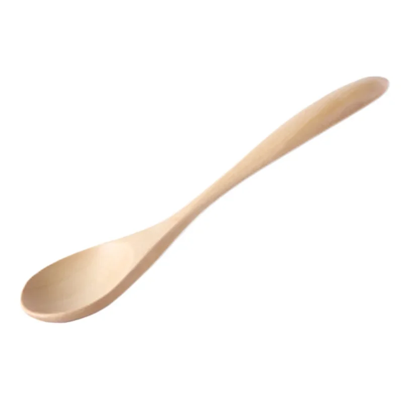 Japanese Small Wooden Spoon Kitchen Supplies Long Handled Solid Wood Tea Spoon Coffee Accessories Dessert Coffee Honey Spoon