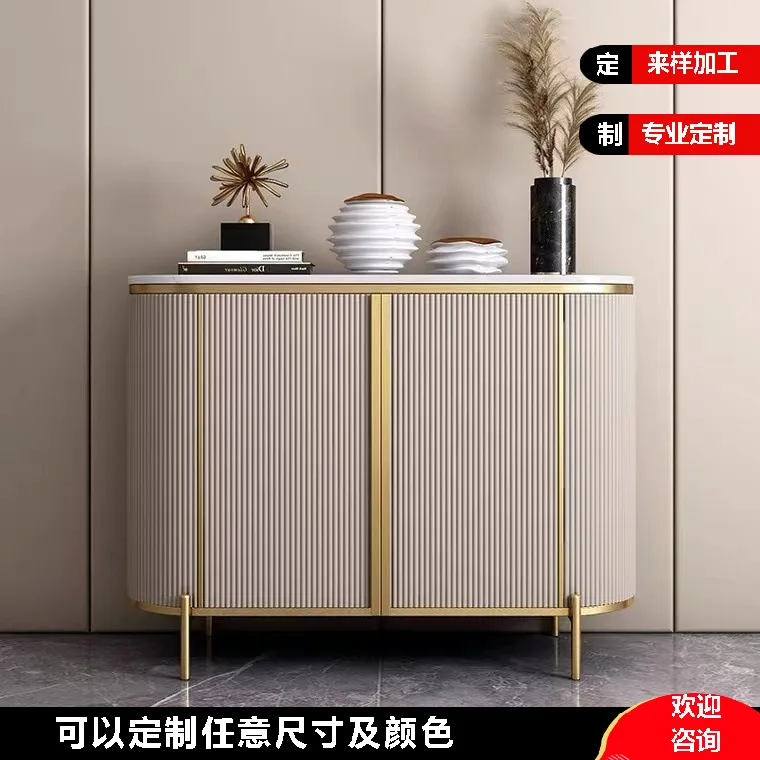 

Light luxury entrance cabinet, simple villa Italian sideboard, high-end doorway decoration cabinet, living room marble sideboard