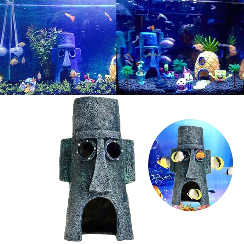 Mini Sponge Figure Bob Toys Aquarium Fish Tank Ornaments for Fish Tank Aquarium