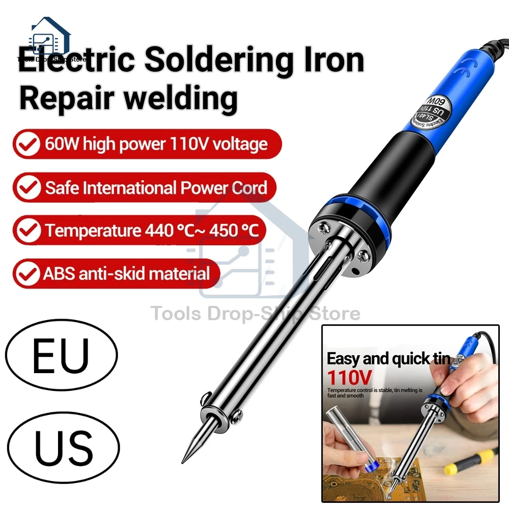 SL401 Electric Soldering Iron 60W US/EU Plug Tester Tin Tips Repair Portable Welding Tools Rework Header Tool Solder Station