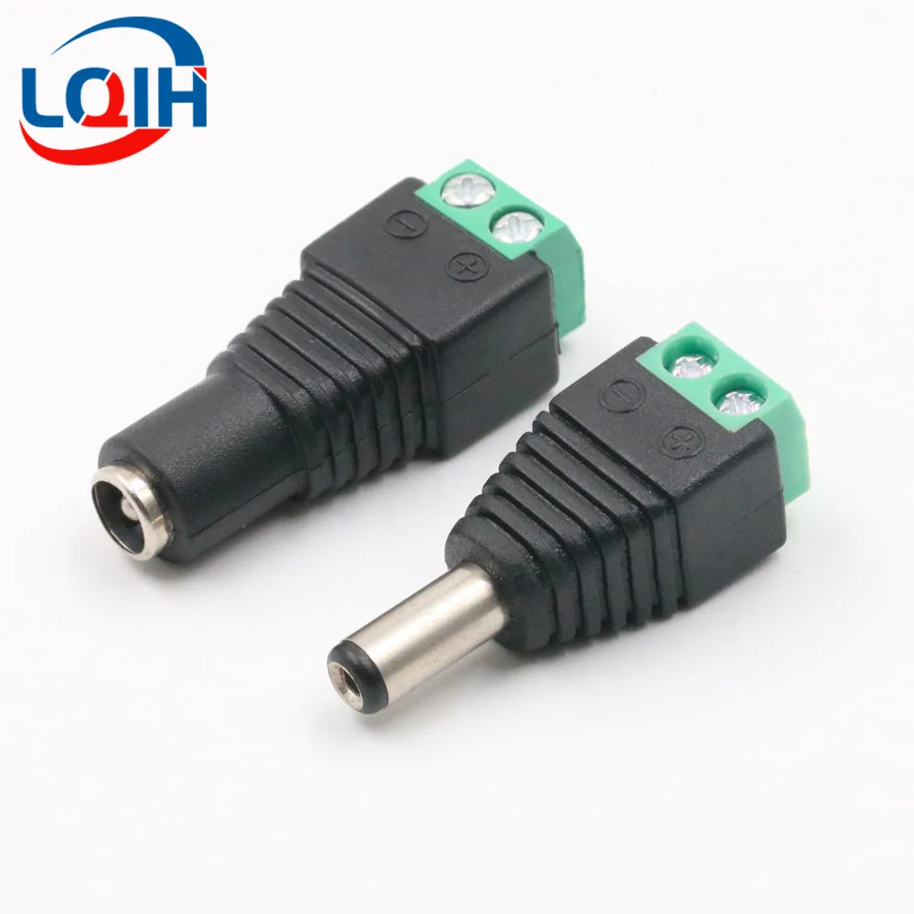 DC Terminal Stecker 2pin DC Power Adapter 5,5mm x 2,1/2,5mm Stecker Stecker auf Buchse Jack Stecker für LED Streifen CCTV Kam – Detail 5