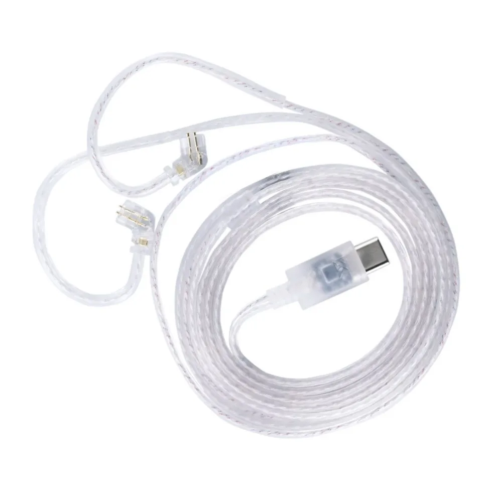 Silver-Plated KZ Headphones Cable High-purity Upgrade Cable KZ Type-C Cord With Mic Gold-plated Pin 2PIN Earphone Wire