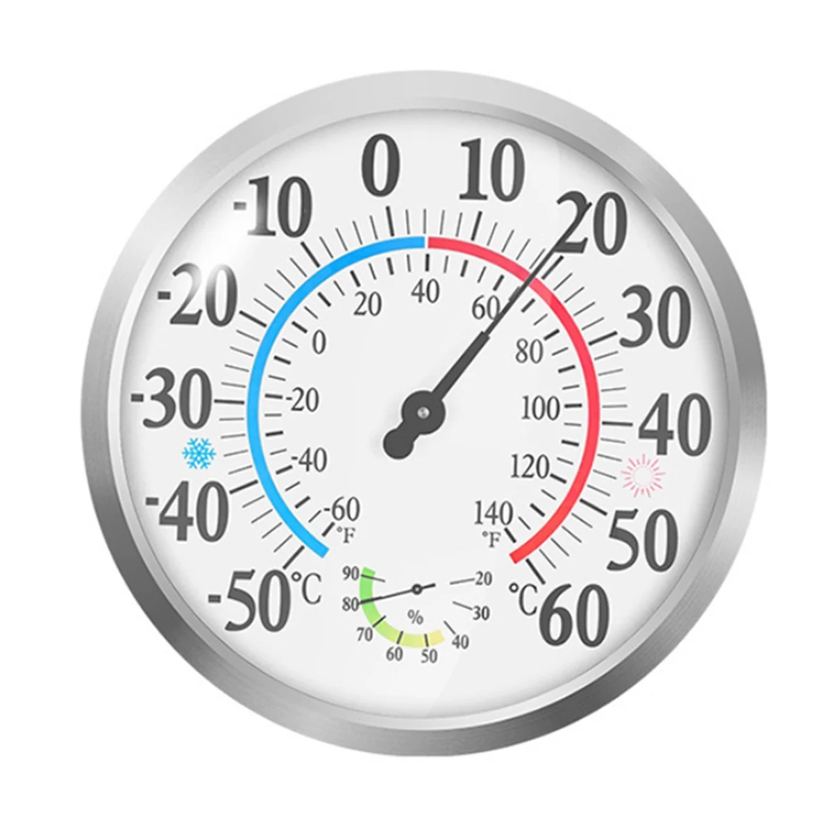 

A22I 30CM Outdoor Thermometer with Numbers Indoor Home Decorative Wall Thermometer Hygrometer Garden Weather Station