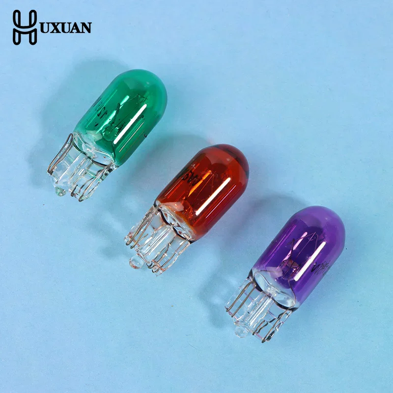 10Pcs 24V 1.2W T5 /12V 5W T10 Glass Light Bulb Dashboard Instrument Panel Brake Light Bulbs Headlights Lamp Lights Car Lights