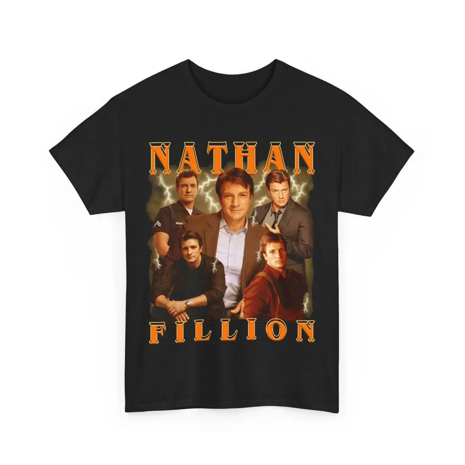 Nathan Fillion Captain Malcolm Mal Reynolds Vintage Bootleg T Shirt vintage Washed graphic Versatile Slightly Soft Casual