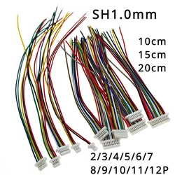 10pcs SH1.0 Electronic Wire Single Head Tin Plated Connecting Line 10cm/15cm/20cm SH 1.0mm Pitch Cable 28AWG 2/3/4/5/6/7/8/9/10P